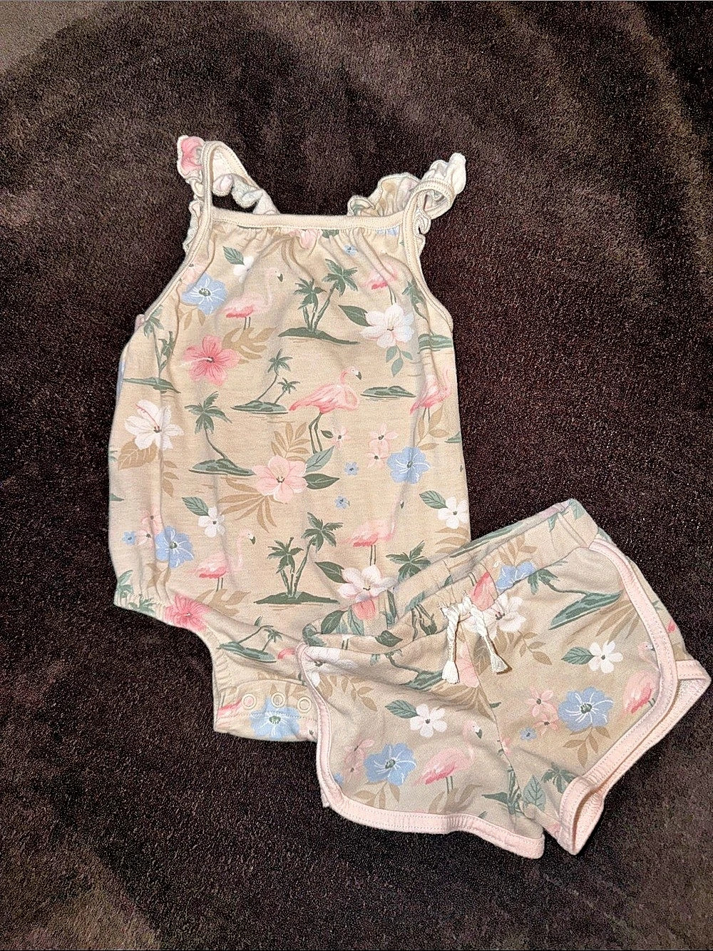 Floral Romper + Matching Shorts Set